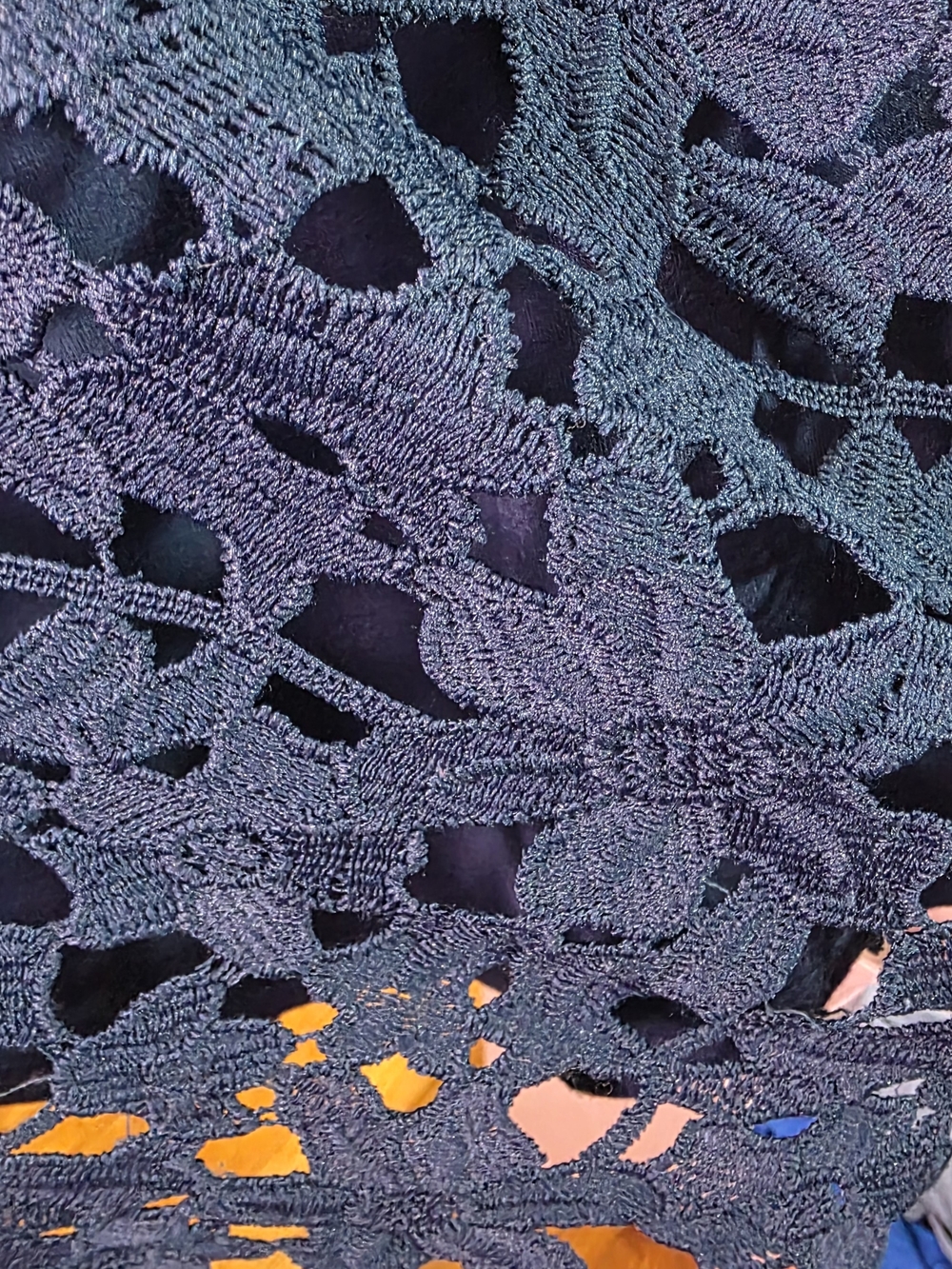 St. Tropez West Navy Crochet Lace Tank Top Sleeveless Boho XS - Picture 6 of 8